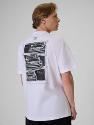 4F T-shirt loose z nadrukiem uniseks 4F x Drift Masters - biały 3XL. Białe t-shirty 4F, bez wzorów, z bawełny, bez ramiączek. Za 119.99 zł.