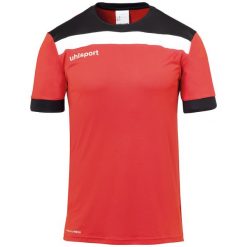 Polo Uhlsport Offense 23. Białe koszulki polo sportowe Uhlsport, l, bez wzorów, z materiału, bez kołnierzyka, bez ramiączek, do piłki nożnej. Za 129.00 zł.