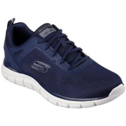 Adidasy Skechers Track Broader, Mężczyźni. Niebieskie buty sportowe casual Skechers, bez wzorów, bez zapięcia. Za 299.96 zł.
