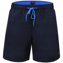 Męskie Spodenki Plażowe do Pływania (Kąpielówki) - Pako Jeans - Granatowe. Niebieskie kąpielówki Pako Jeans, l, bez wzorów, z jeansu. Za 89.00 zł.
