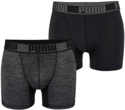 Bokserki majtki męskie 2 pary PUMA ACTIVE STYLE. Czarne bokserki Puma, m, bez wzorów, z elastanu. Za 66.00 zł.