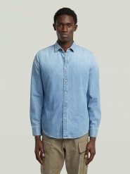 G-Star Koszula dżinsowa w kolorze błękitnym rozmiar: L. Niebieskie koszule G-Star, l, bez wzorów, z bawełny, bez kołnierzyka, bez ramiączek. Za 162.49 zł.