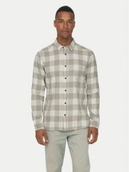 Only & Sons Koszula Gudmund 22007112 Beżowy Slim Fit. Brązowe koszule Only & Sons, m, bez wzorów, z bawełny, bez kołnierzyka, bez ramiączek. Za 109.99 zł.