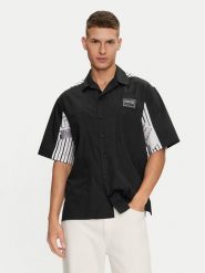 Versace Jeans Couture Koszula 76GAL202 Czarny Relaxed Fit. Czarne koszule Versace Jeans Couture, m, bez wzorów, z bawełny, bez kołnierzyka, bez ramiączek. Za 609.99 zł.
