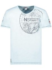 Geographical Norway Koszulka "Jimperable" w kolorze błękitnym rozmiar: S. Niebieskie bezrękawniki Geographical Norway, s, bez wzorów, z bawełny, bez kołnierzyka, bez ramiączek. Za 61.89 zł.