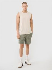 4F Spodenki casual męskie - oliwkowe XXL. Brązowe krótkie spodenki sportowe 4F, l, bez wzorów, z bawełny. Za 129.99 zł.