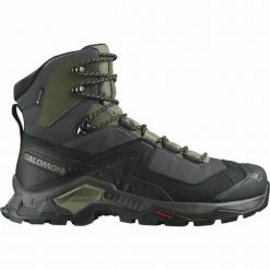 Buty górskie Salomon Quest Element Gore-Tex. Czarne trekkingi Salomon, bez wzorów, z gore-texu, za kostkę, bez zapięcia. Za 765.00 zł.