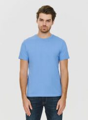 PAKO LORENTE – Bawełniany niebieski t-shirt z okrągłym dekoltem. Niebieskie t-shirty Pako Lorente, xl, bez wzorów, z bawełny, bez kołnierzyka, bez ramiączek. Za 39.99 zł.