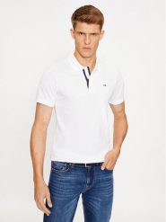 Tommy Jeans Polo Placket DM0DM15370 Biały Slim Fit. Białe koszulki polo Tommy Jeans, m, bez wzorów, z bawełny, bez kołnierzyka, bez ramiączek. Za 199.99 zł.
