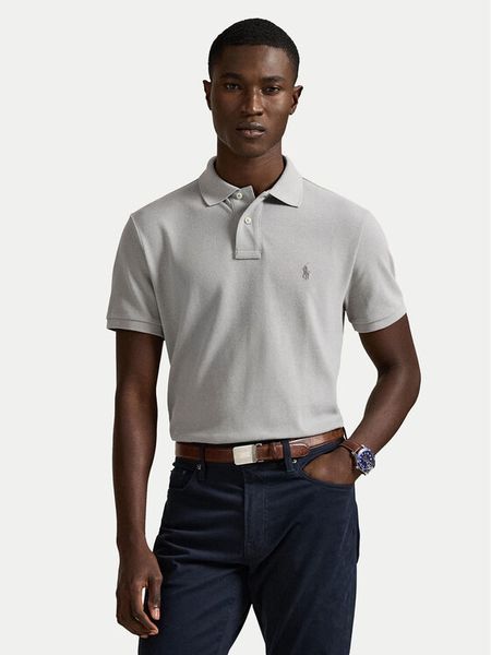 Polo Ralph Lauren Polo 710680784466 Szary jasny Custom Slim Fit. Szare koszulki polo Polo Ralph Lauren, l, bez wzorów, z bawełny, bez kołnierzyka, bez ramiączek. Za 509.99 zł.