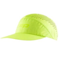 Czapka do biegania z daszkiem Pro Run Ultralight unisex. Zielone czapki z daszkiem CEP, bez wzorów, z materiału. Za 189.00 zł.