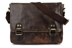 Beltimore torba męska na ramię skórzana Duża brązowa M85. Brązowe torby na ramię bez wzorów, na ramię, duże, bez dodatków. Za 299.90 zł.