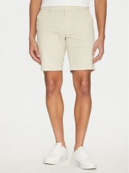 Calvin Klein Szorty materiałowe Modern Twill K10K114063 Beżowy Slim Fit. Brązowe szorty CALVIN KLEIN, m, bez wzorów, z bawełny. Za 249.99 zł.