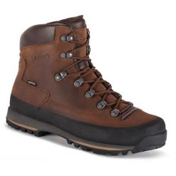 Buty trekkingowe Aku Conero NBK GTX z GORE-TEX i VIBRAM. Brązowe buty trekkingowe Aku, bez wzorów, z gore-texu, bez zapięcia. W wyprzedaży za 989.00 zł.