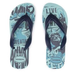 Japonki Havaianas. Niebieskie japonki Havaianas, bez wzorów. Za 59.99 zł.