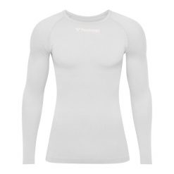 Koszulka z długim rękawem Hummel Comfort 2.0. Białe bluzki z długim rękawem Hummel, bez wzorów, bez kołnierzyka, bez ramiączek. Za 185.50 zł.