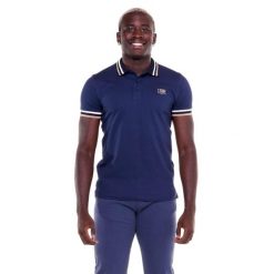 Koszulka polo z bawełna na co dzień na siłownię. Niebieskie koszulki polo sportowe LEONE 1947 APPAREL, bez wzorów, z bawełny, bez ramiączek, na fitness i siłownię. Za 136.83 zł.