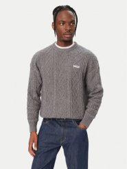 Guess Jeans Sweter M6BR01 Z1224 Szary Regular Fit. Szare swetry rozpinane Guess Jeans, m, z aplikacjami, z bawełny, bez kołnierzyka, bez ramiączek. Za 439.99 zł.