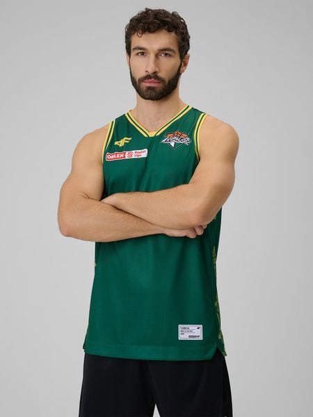 4F Koszulka meczowa replika wyjazdowa z sezonu 2025/26 męska 4F x Zastal Zielona Góra - zielona S. Zielone bezrękawniki 4F, m, bez wzorów, z materiału, bez kołnierzyka, bez ramiączek. Za 219.99 zł.