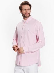 Polo Ralph Lauren Koszula 710654408101 Różowy Slim Fit. Czerwone koszule Polo Ralph Lauren, m, bez wzorów, z bawełny, bez kołnierzyka, bez ramiączek. Za 599.99 zł.