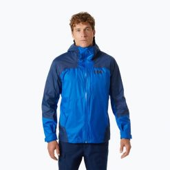 Kurtka przeciwdeszczowa męska Helly Hansen Verglas 2L Shell. Niebieskie kurtki Helly Hansen, l, bez wzorów, bez kaptura. Za 879.99 zł.