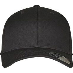 Czapka Z Daszkiem Z Regulowanym Paskiem Wooly Combed. Czarne czapki z daszkiem FLEXFIT, bez wzorów, z bawełny. Za 73.99 zł.