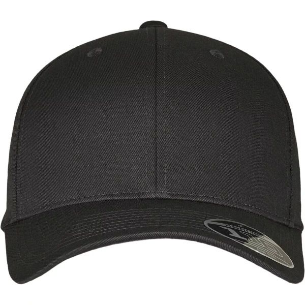Czapka Z Daszkiem Z Regulowanym Paskiem Wooly Combed. Czarne czapki z daszkiem FLEXFIT, bez wzorów, z bawełny. Za 73.99 zł.