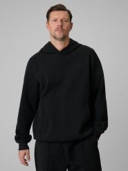 4F Bluza dresowa regular z kapturem męska - czarna S. Czarne bluzy 4F, m, bez wzorów, z dresówki, z kapturem. Za 249.99 zł.