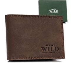 Portfel skórzany Always Wild N304-MWH brązowy. Brązowe portfele Always Wild, bez wzorów, ze skóry. Za 47.99 zł.