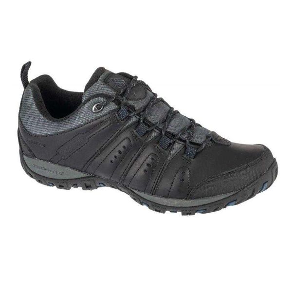 Męskie Skórzane Buty Treningowe Woodburn II. Czarne buty trekkingowe Columbia, bez wzorów, z gumy, bez zapięcia, trekkingowe. Za 556.99 zł.