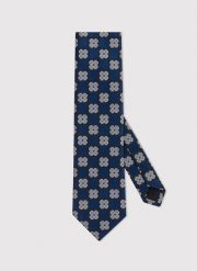 PAKO LORENTE – Krawat męski we wzór geometryczny. Niebieskie krawaty i muchy Pako Lorente, bez wzorów, z poliesteru. Za 69.99 zł.