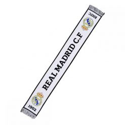 Real Madryt szalik kibica Knitted Scarf 3RD RM4BUF3 wielokolorowy. Białe szaliki REAL MADRID, bez wzorów. W wyprzedaży za 95.80 zł.