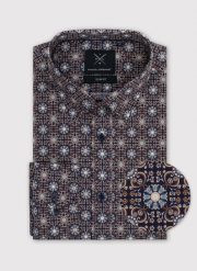 PAKO LORENTE – Koszula męska we wzór geometryczny. Koszule Pako Lorente, m, bez wzorów, z bawełny, bez kołnierzyka, bez ramiączek. Za 199.99 zł.