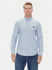 Tommy Hilfiger Koszula Heritage MW0MW39235 Błękitny Regular Fit. Niebieskie koszule Tommy Hilfiger, l, bez wzorów, z bawełny, bez kołnierzyka, bez ramiączek. Za 369.99 zł.