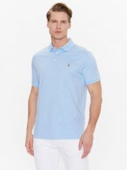 Polo Ralph Lauren Polo 710713130005 Niebieski Slim Fit. Niebieskie koszulki polo Polo Ralph Lauren, m, bez wzorów, z bawełny, bez kołnierzyka, bez ramiączek. Za 389.99 zł.