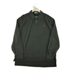 Second life - Długi Rękaw Polo Shirt dla Mężczyzn Czarny - Stan bardzo dobry. Czarne bluzki z długim rękawem RALPH LAUREN, m, bez wzorów, bez kołnierzyka, bez ramiączek, na golfa. Za 126.86 zł.