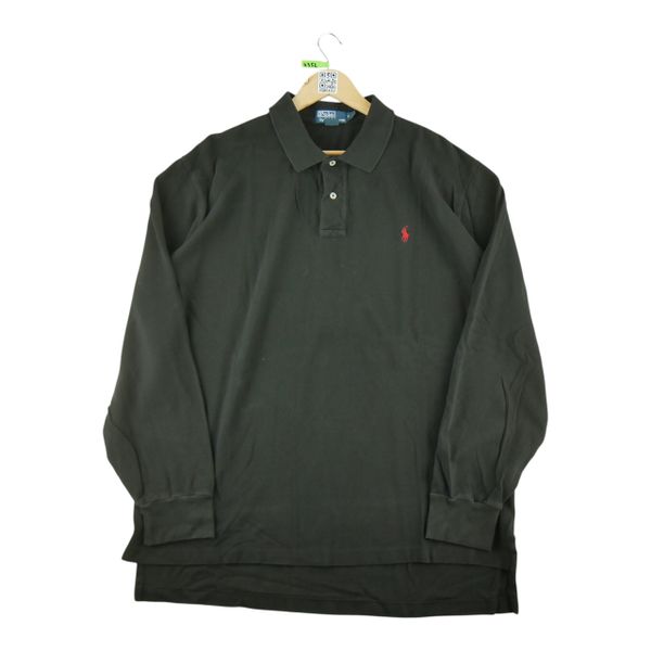 Second life - Długi Rękaw Polo Shirt dla Mężczyzn Czarny - Stan bardzo dobry. Czarne bluzki z długim rękawem RALPH LAUREN, m, bez wzorów, bez kołnierzyka, bez ramiączek. Za 126.86 zł.