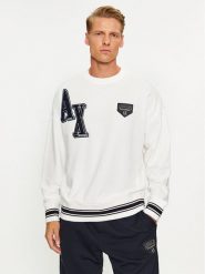 Armani Exchange Bluza 6RZMJE ZJDPZ 1116 Biały Regular Fit. Białe bluzy Armani Exchange, m, bez wzorów, z bawełny, bez kaptura. Za 749.99 zł.