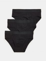 Bawełniane slipy 3 pack - czarny. Czarne slipki Sinsay, l, bez wzorów, z bawełny. Za 19.99 zł.