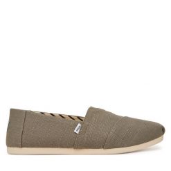 Półbuty Toms. Szare eleganckie półbuty Toms, bez wzorów, bez obcasa, bez zapięcia. Za 179.99 zł.
