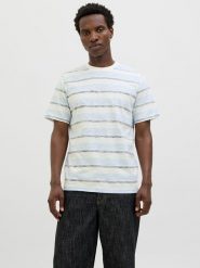 Jack & Jones Koszulka "Birk" w kolorze błękitno-białym rozmiar: XL. Białe bezrękawniki Jack & Jones, xl, bez wzorów, z bawełny, bez kołnierzyka, bez ramiączek. Za 43.99 zł.