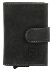 HIDE & STITCHES Skórzany portfel w kolorze czarnym - 7,5 x 10 x 2 cm rozmiar: onesize. Czarne portfele HIDE & STITCHES, bez wzorów, z materiału. Za 134.85 zł.