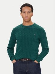 Tommy Hilfiger Sweter MW0MW33132 Zielony Regular Fit. Zielone swetry rozpinane Tommy Hilfiger, m, bez wzorów, z bawełny, bez kołnierzyka, bez ramiączek. Za 539.99 zł.