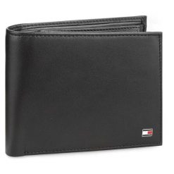 Duży Portfel Męski Tommy Hilfiger. Czarne portfele Tommy Hilfiger, bez wzorów. Za 319.99 zł.