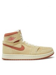 Nike Sneakersy Air Jordan 1 DV1307 Beżowy. Brązowe buty sportowe casual Nike, bez wzorów, ze skóry, bez zapięcia. Za 639.99 zł.