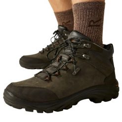 Męskie Buty Trekkingowe Skórzane Burrell. Czarne buty turystyczne Regatta, bez wzorów, z gumy, za kostkę, bez zapięcia, trekkingowe. Za 606.99 zł.