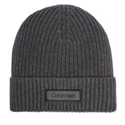Czapka Calvin Klein. Szare czapki zimowe CALVIN KLEIN, bez wzorów. Za 169.99 zł.