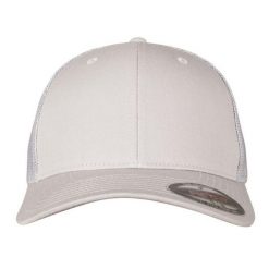 Siatkowa Czapka Z Daszkiem. Szare czapki z daszkiem FLEXFIT, bez wzorów. Za 67.99 zł.