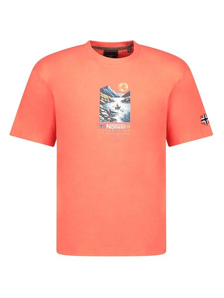 Geographical Norway Koszulka "Jembark" w kolorze koralowym rozmiar: 3XL. Czerwone bezrękawniki Geographical Norway, xl, bez wzorów, z bawełny, bez kołnierzyka, bez ramiączek. Za 60.95 zł.