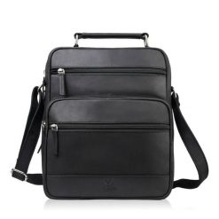 Torba męska skórzana na ramię czarna vintage listonoszka męska Paolo Peruzzi T-127-HBL. Czarne torby na ramię bez wzorów, z materiału, na ramię, bez dodatków. Za 259.00 zł.